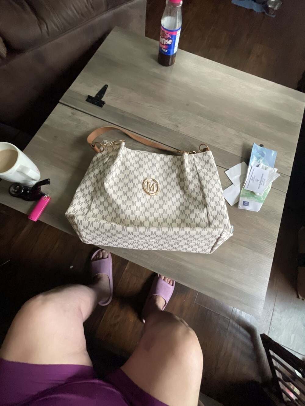 Geometric Bag Synthetic Leather Letter M Design for Women Handbag Shoulder Bag